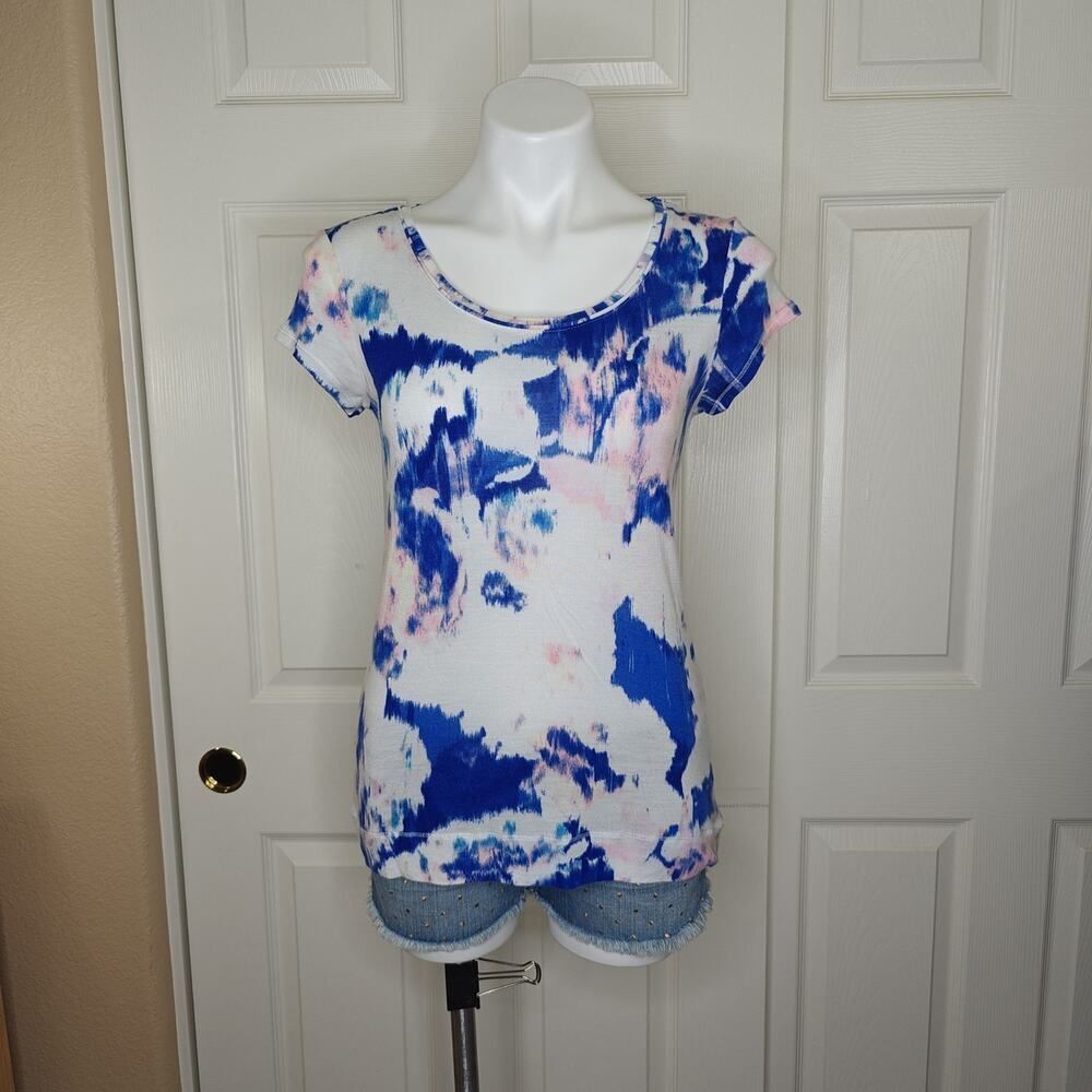 Simply Vera Vera Wang stretch tie dye scoop neck tee sz S